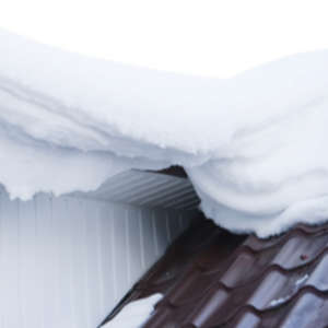 snow accumulated on a roof 